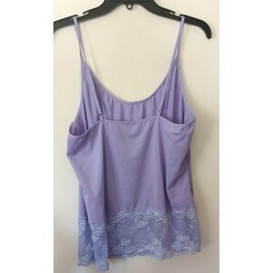 PINK K Camisole Cami Top Women 2X Lavender Purple Lace Trim Bow Adjustable Strap